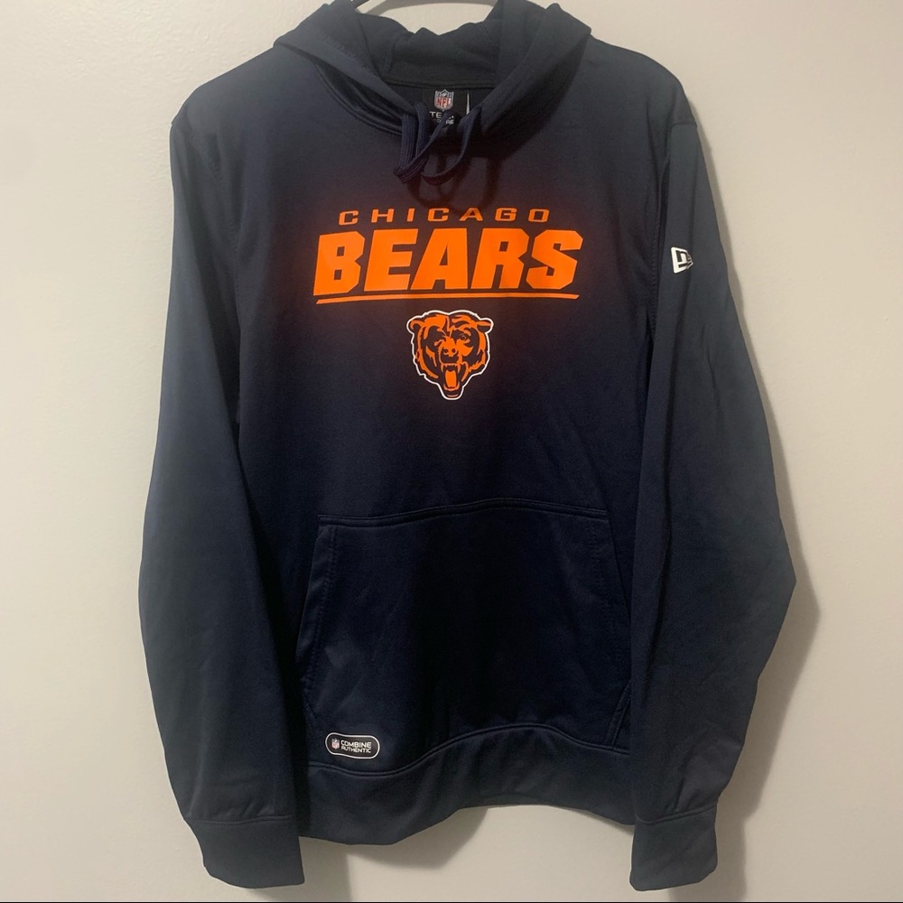 Chicago Bears Navy Combine Authentic New Era Orange Sweatshirt Hoodie Pullover